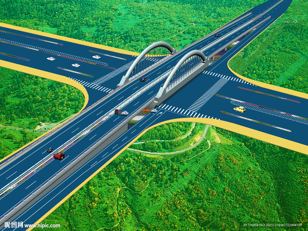 公路桥效果图