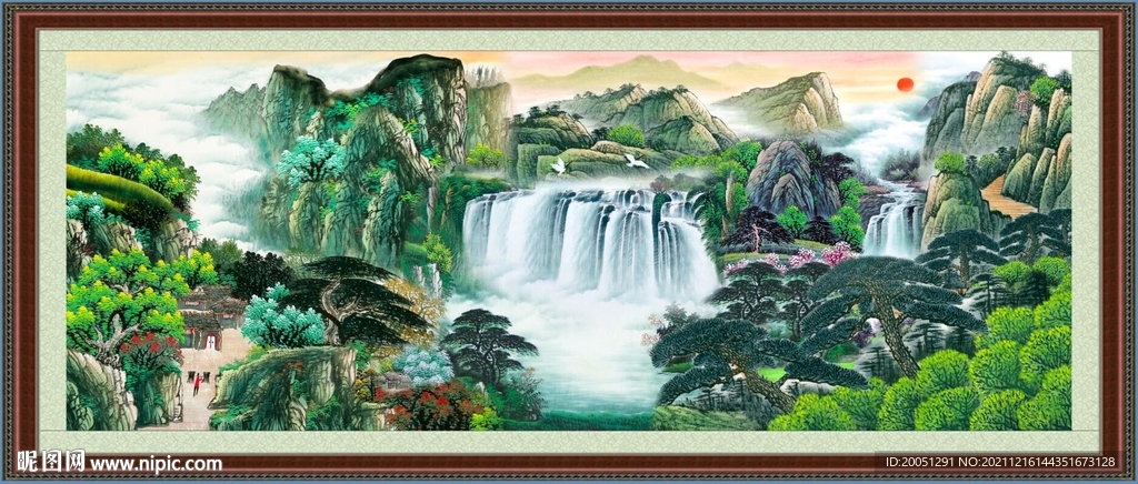 中堂山水画 
