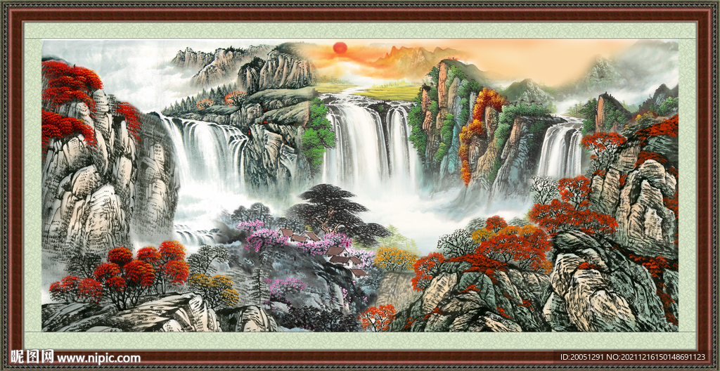 中堂山水画 