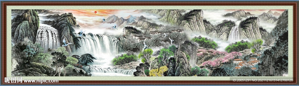 装饰山水画 
