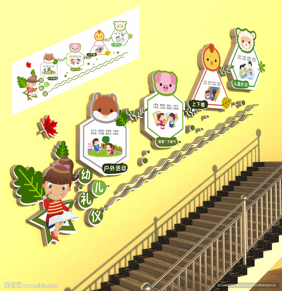 幼儿园楼梯文化墙
