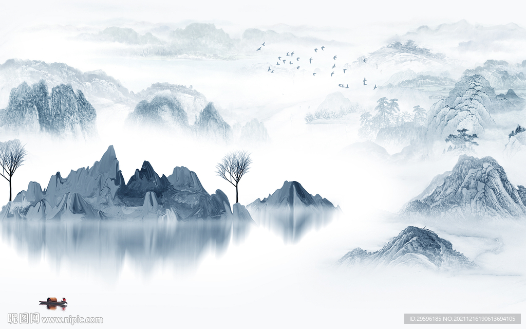 高清客厅背景山水 TIF文件