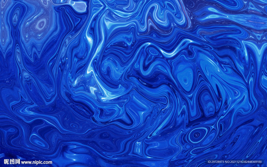蓝色流体艺术画