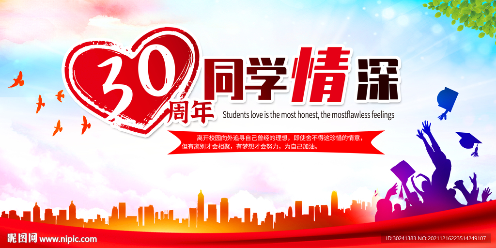 三十周年同学聚会展板