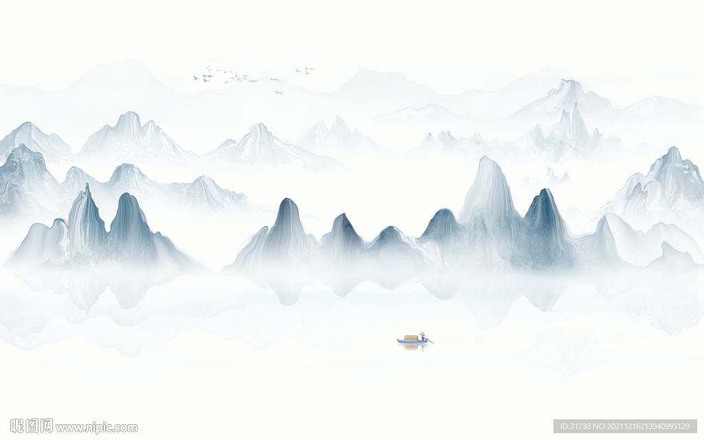 最新中式客厅山水画