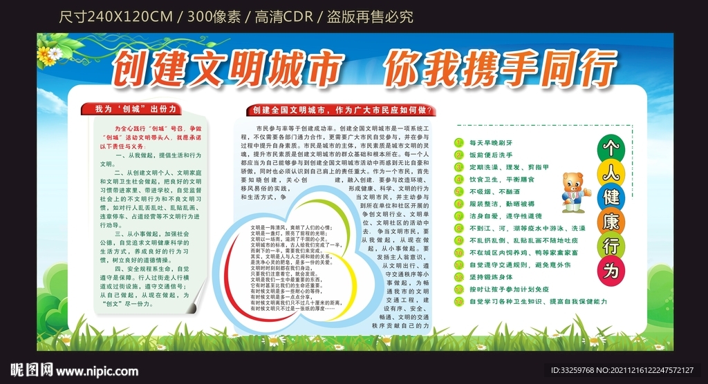 创建文明城市宣传栏模板下载