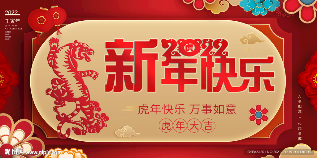 新年快乐展板