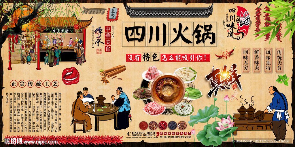 四川火锅背景墙