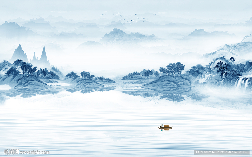 中式意境简约山水 TIF文件