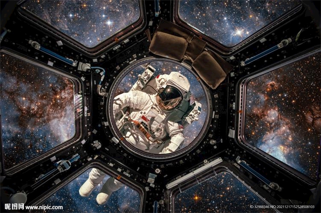 科技科幻太空工装星空背景墙图片