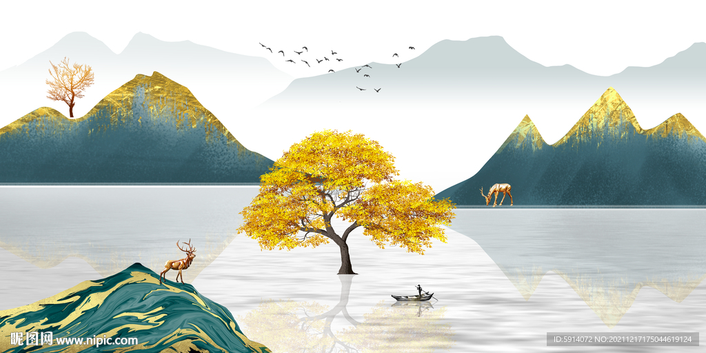 晶瓷画抽象画山水风景画