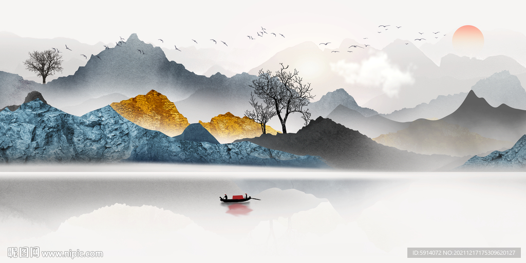 晶瓷画抽象画山水风景画