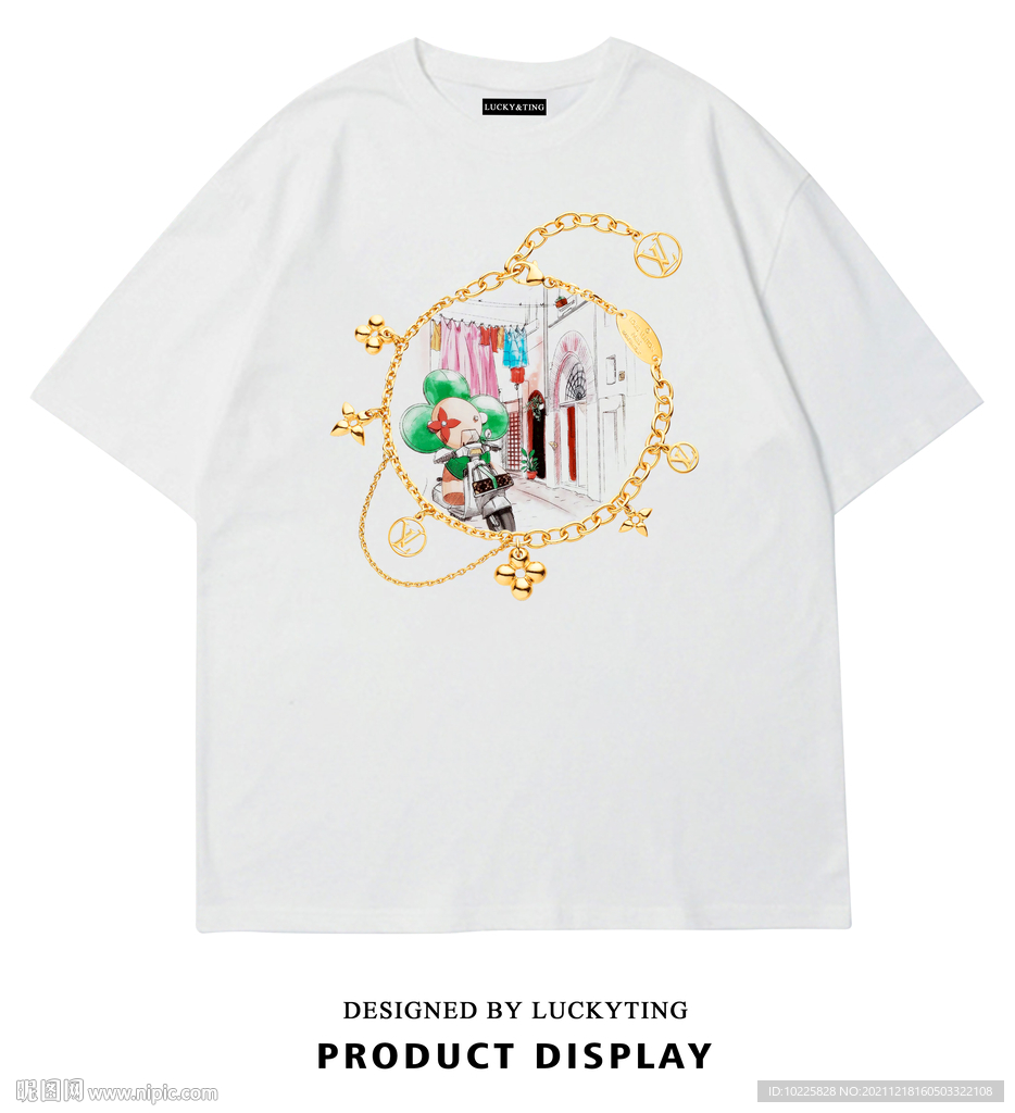 大牌链条烫画图案