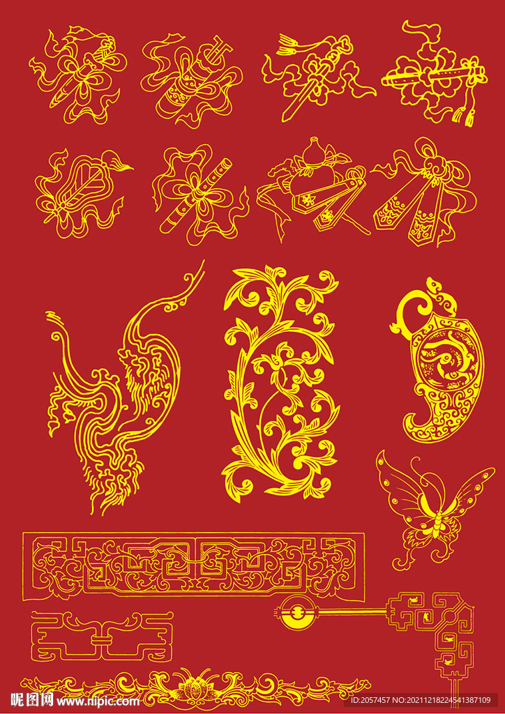 中国古典图案边框传统 花纹