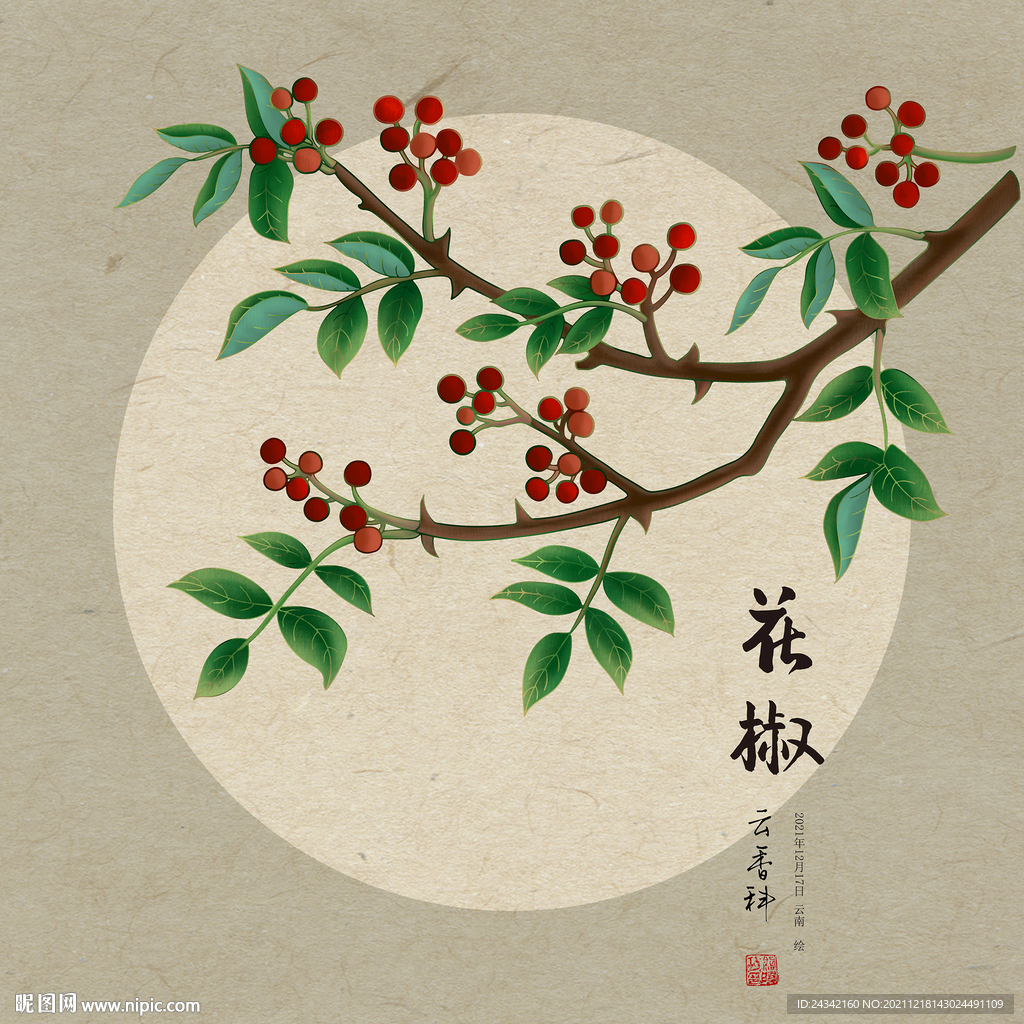 手绘花椒