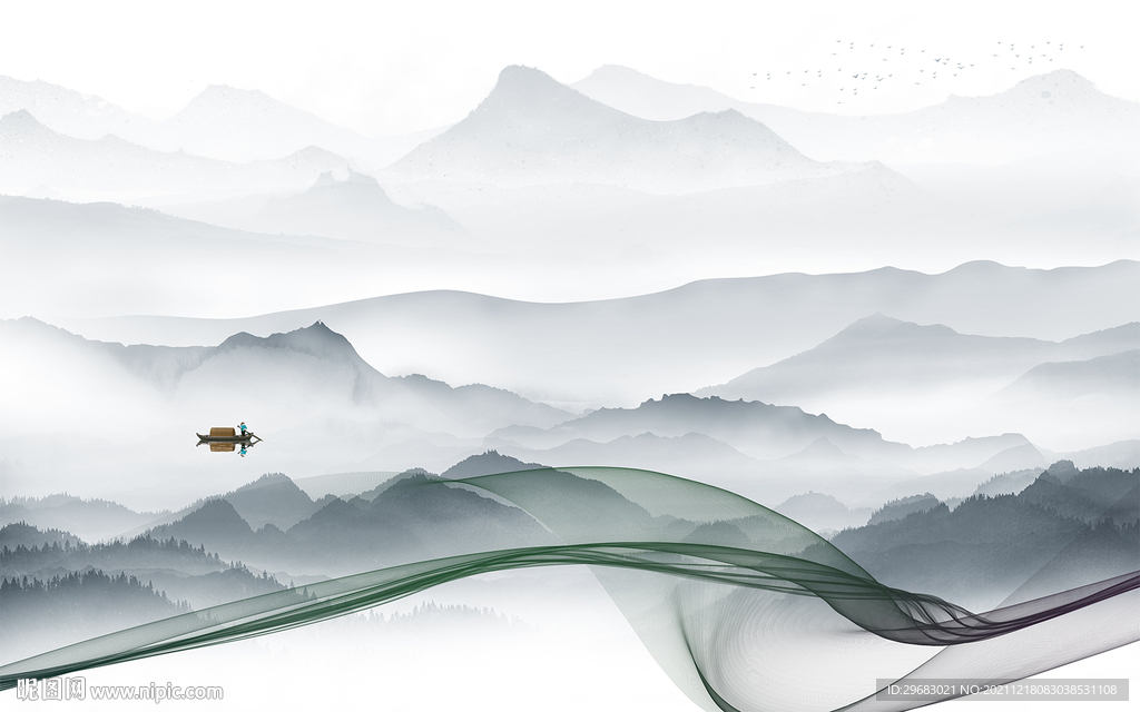 高档 意境简约山水 TIF文件