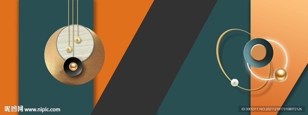 晶瓷画抽象圆球