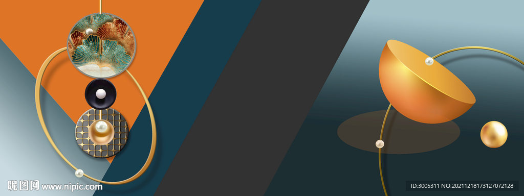 晶瓷画抽象圆球