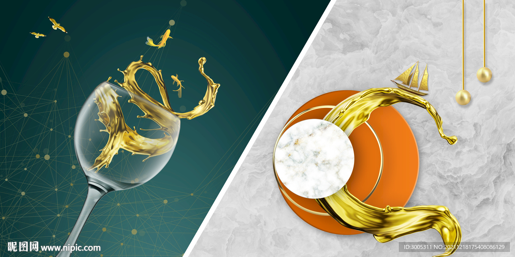 晶瓷画抽象画餐厅餐具