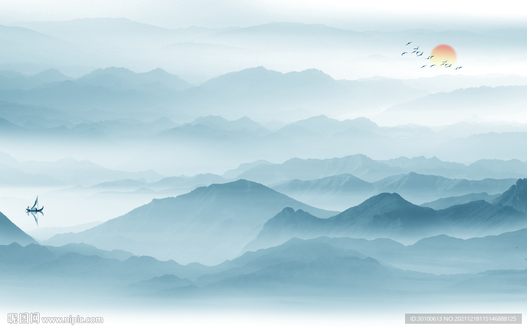 最新电视背景山水 TIF分层