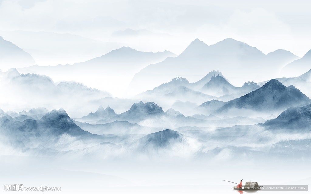 最新山水客厅画 tif分层图