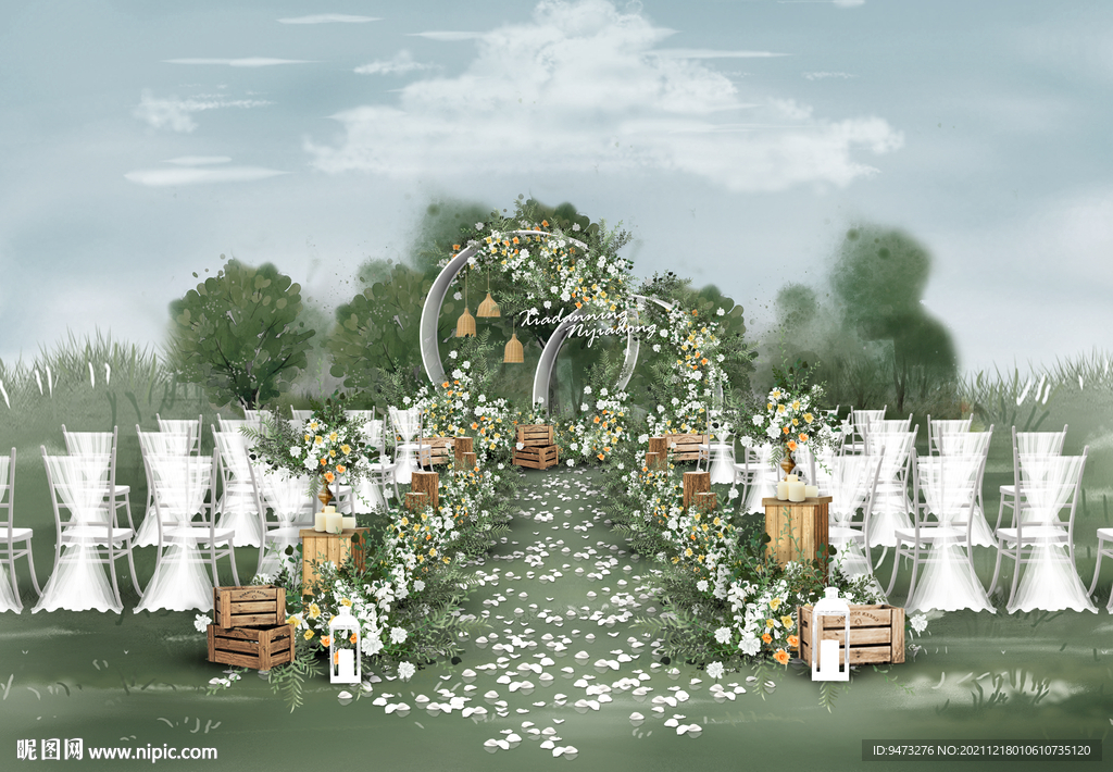 白色户外仪式区