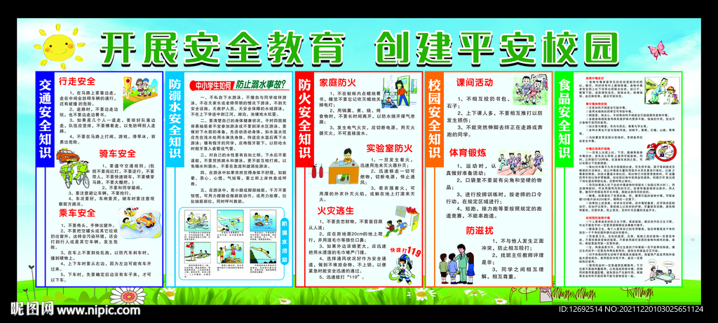 学校校园安全常识展板