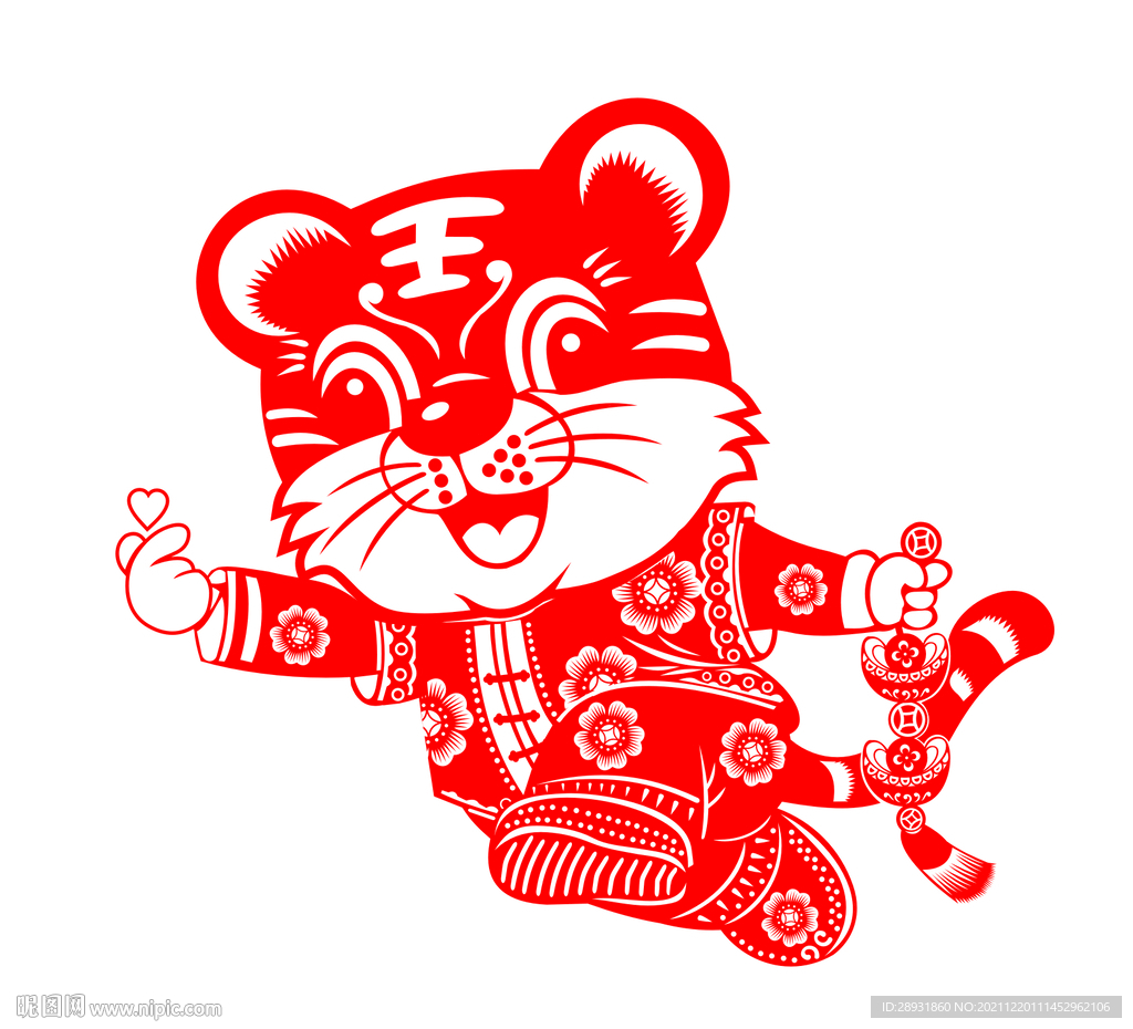 虎年窗花剪纸