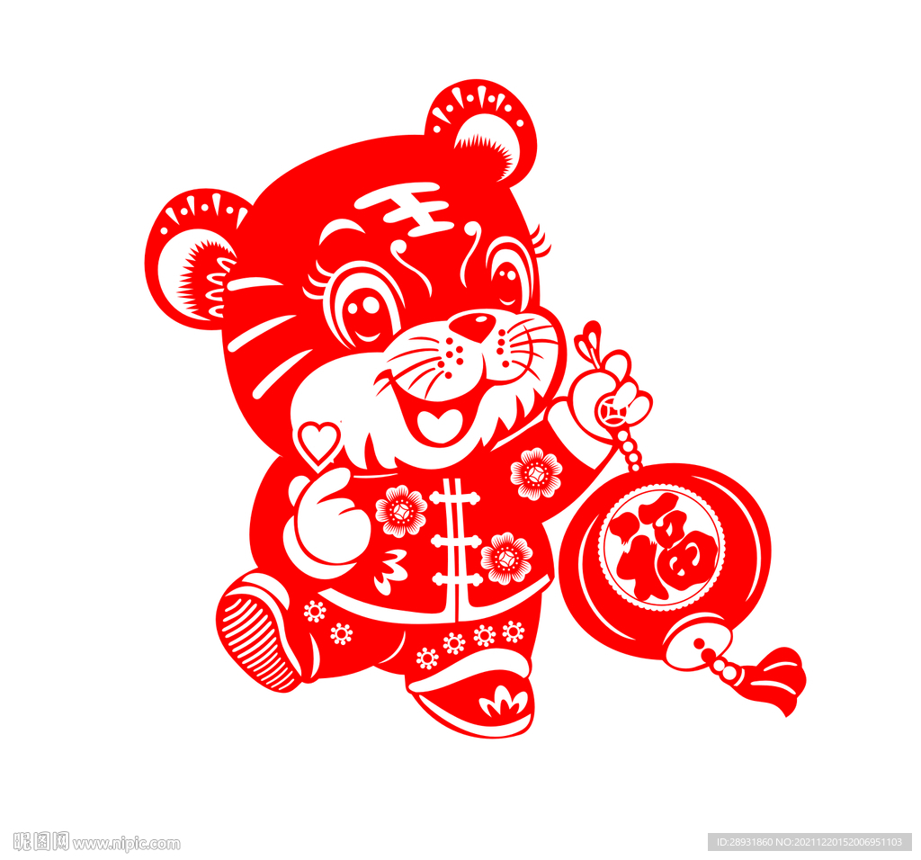 虎年门画虎年窗花剪纸