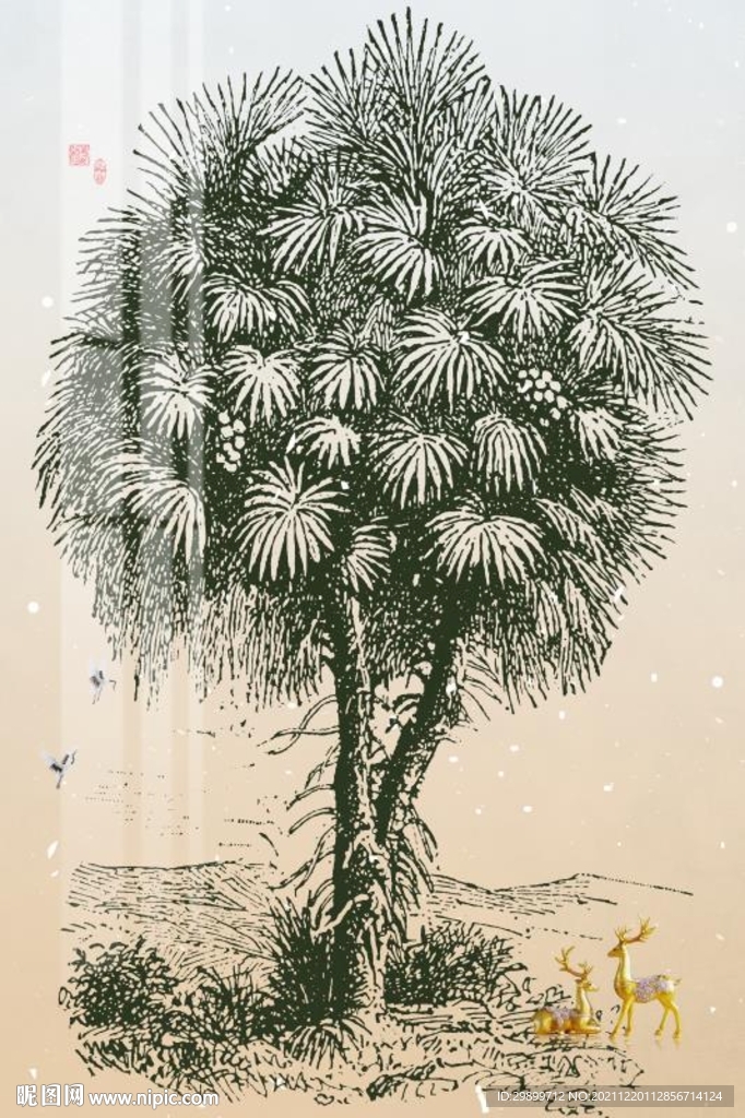 麋鹿装饰画