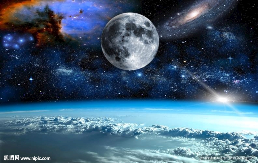 科幻星空背景墙图片