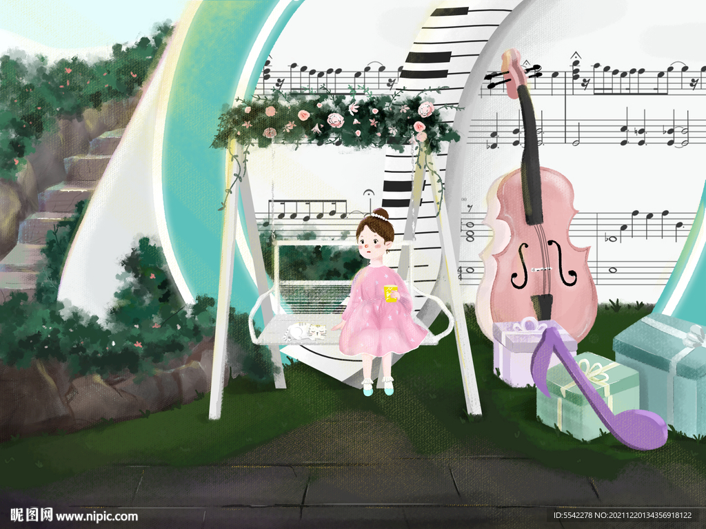 大提琴旁边的小女孩
