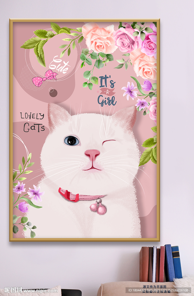 可爱大眼萌宠猫咪装饰画