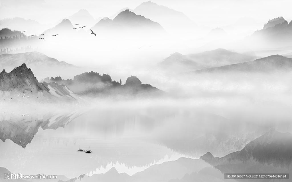 新款现代客厅山水 TIF分层