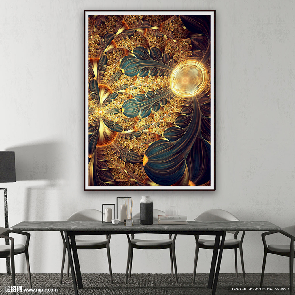 惊艳绝美金色光花装饰画