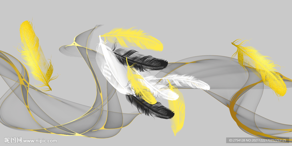 晶瓷画抽象图羽毛