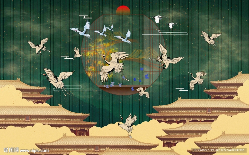 新中式格栅背景墙