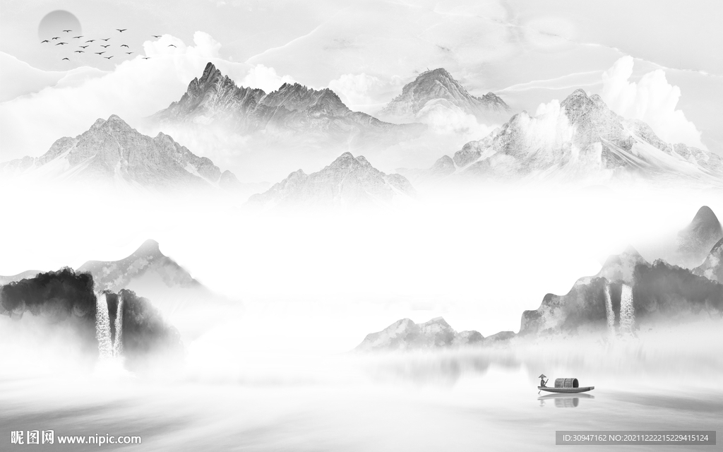 新款灰色客厅山水 TIF分层