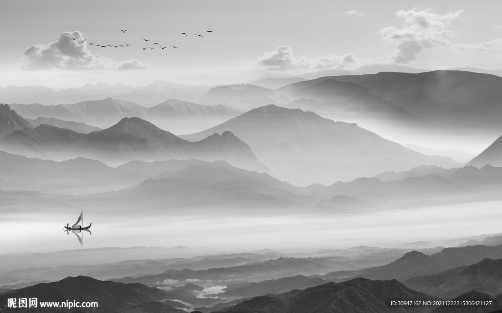 新上架灰色客厅山水 TIF分层