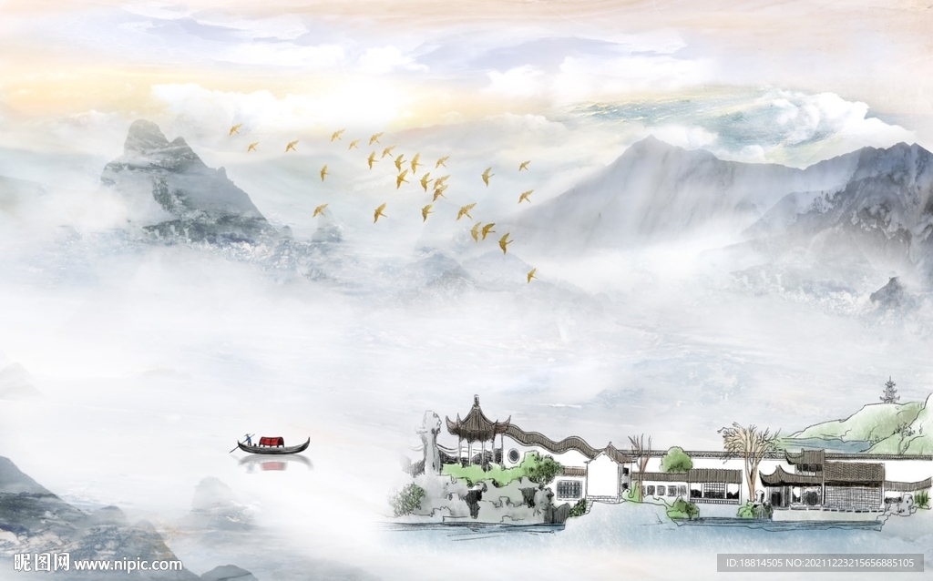 新中式电视背景墙