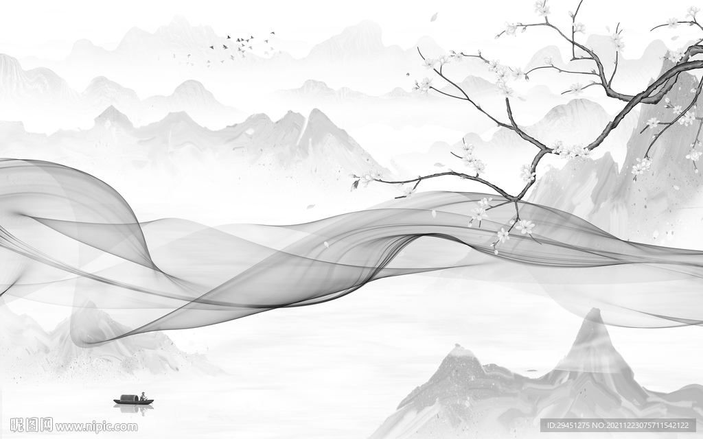 意境山水电视背景 tif分层