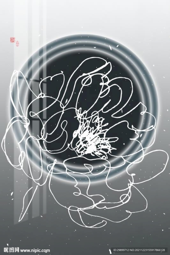 花朵线条装饰画