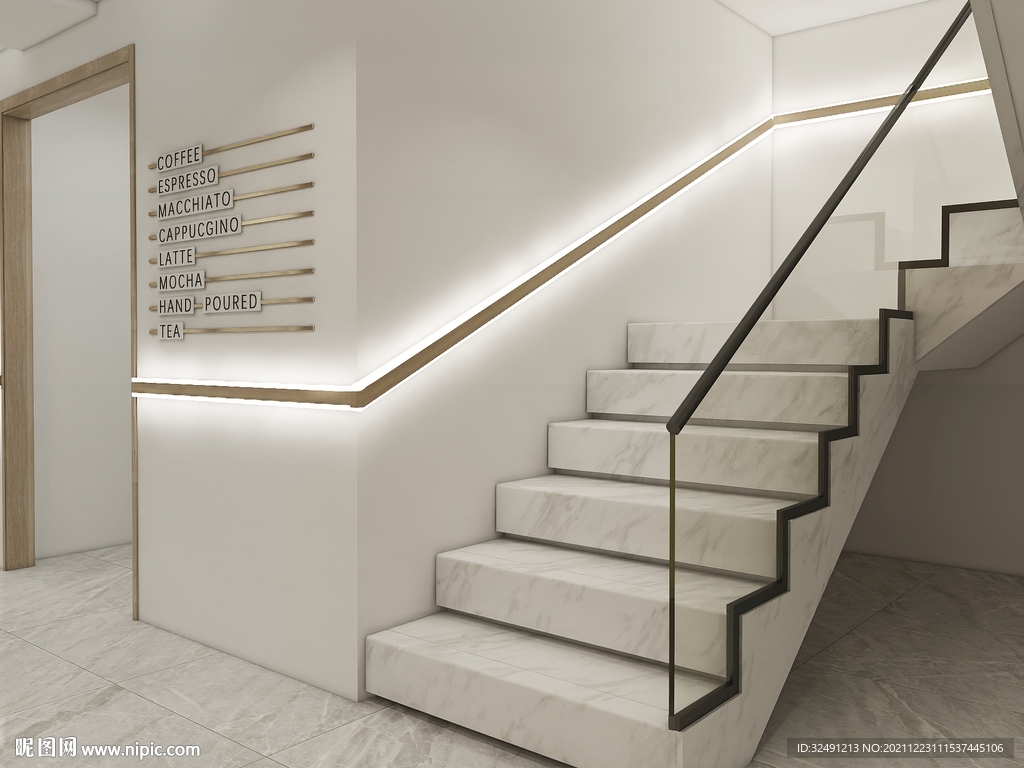 室内楼梯效果图现代风格楼梯设计