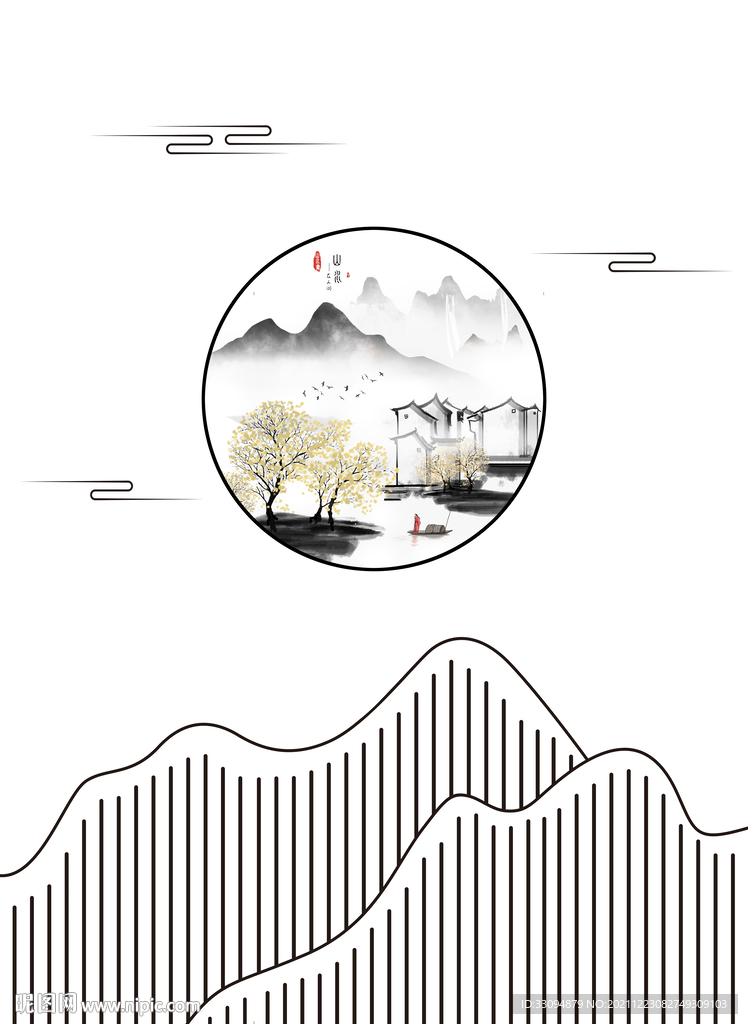 高清分层透明底推拉门打印图