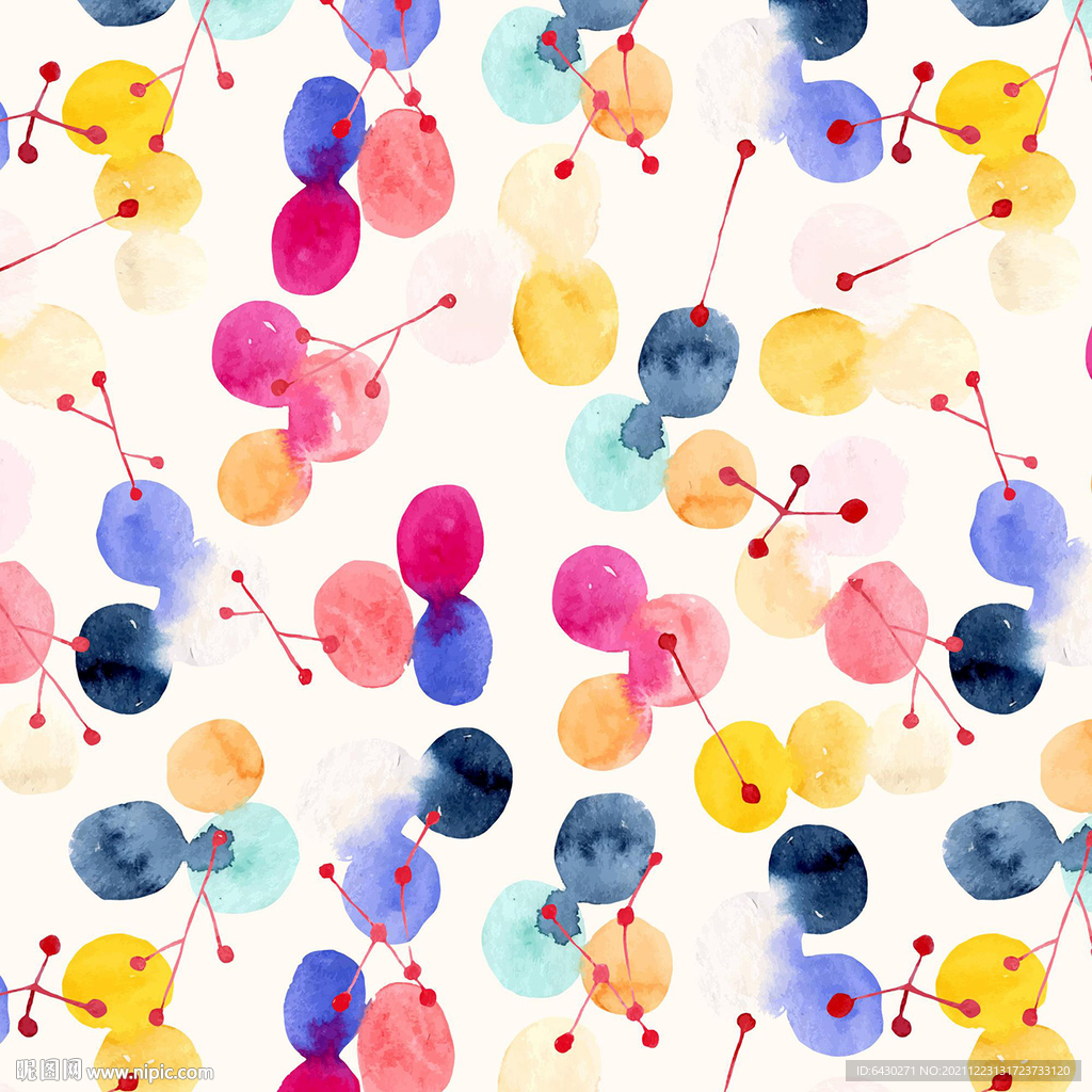 手绘水彩无缝图案
