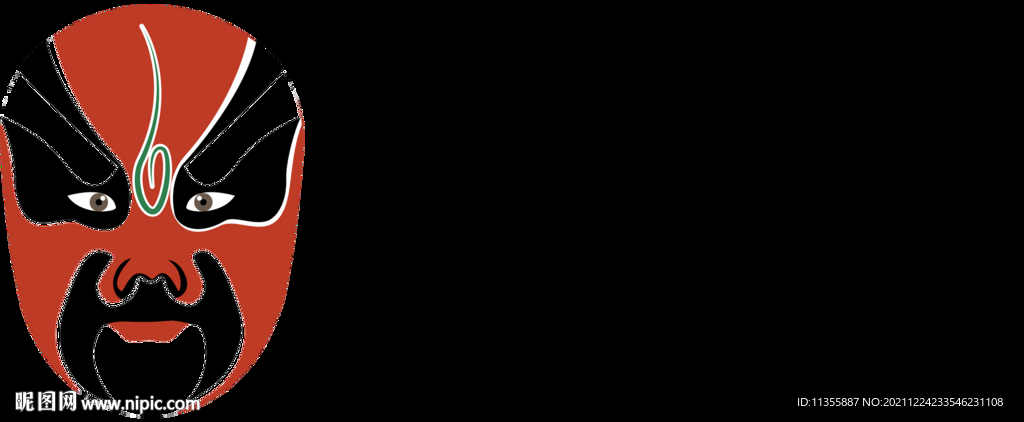 中国风国潮京剧脸谱logo
