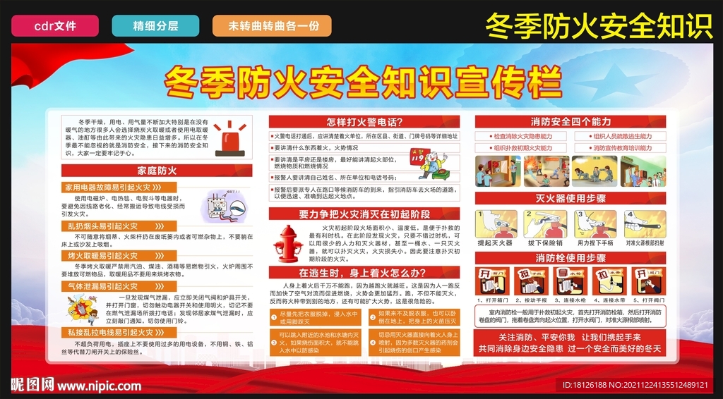 冬季消防安全防火宣传栏