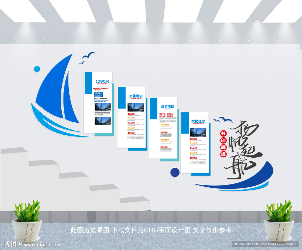 企业楼梯文化墙