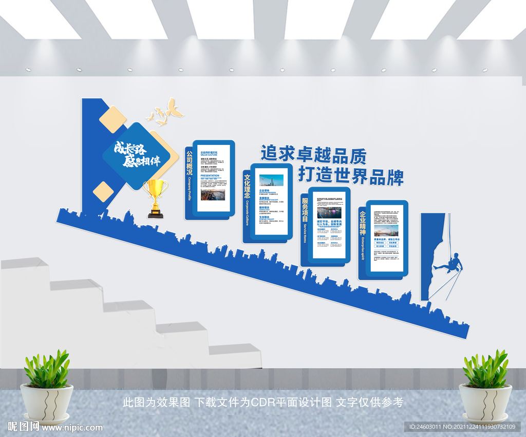 企业楼梯文化墙