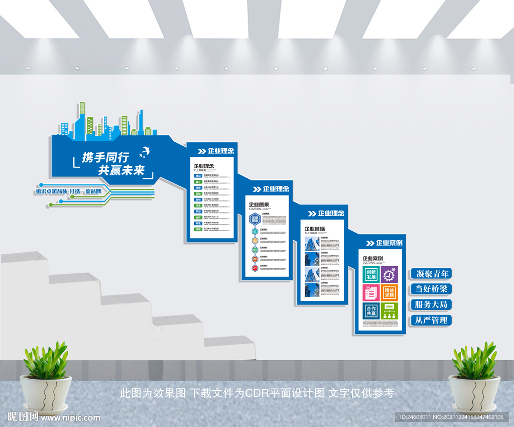 企业楼梯文化墙